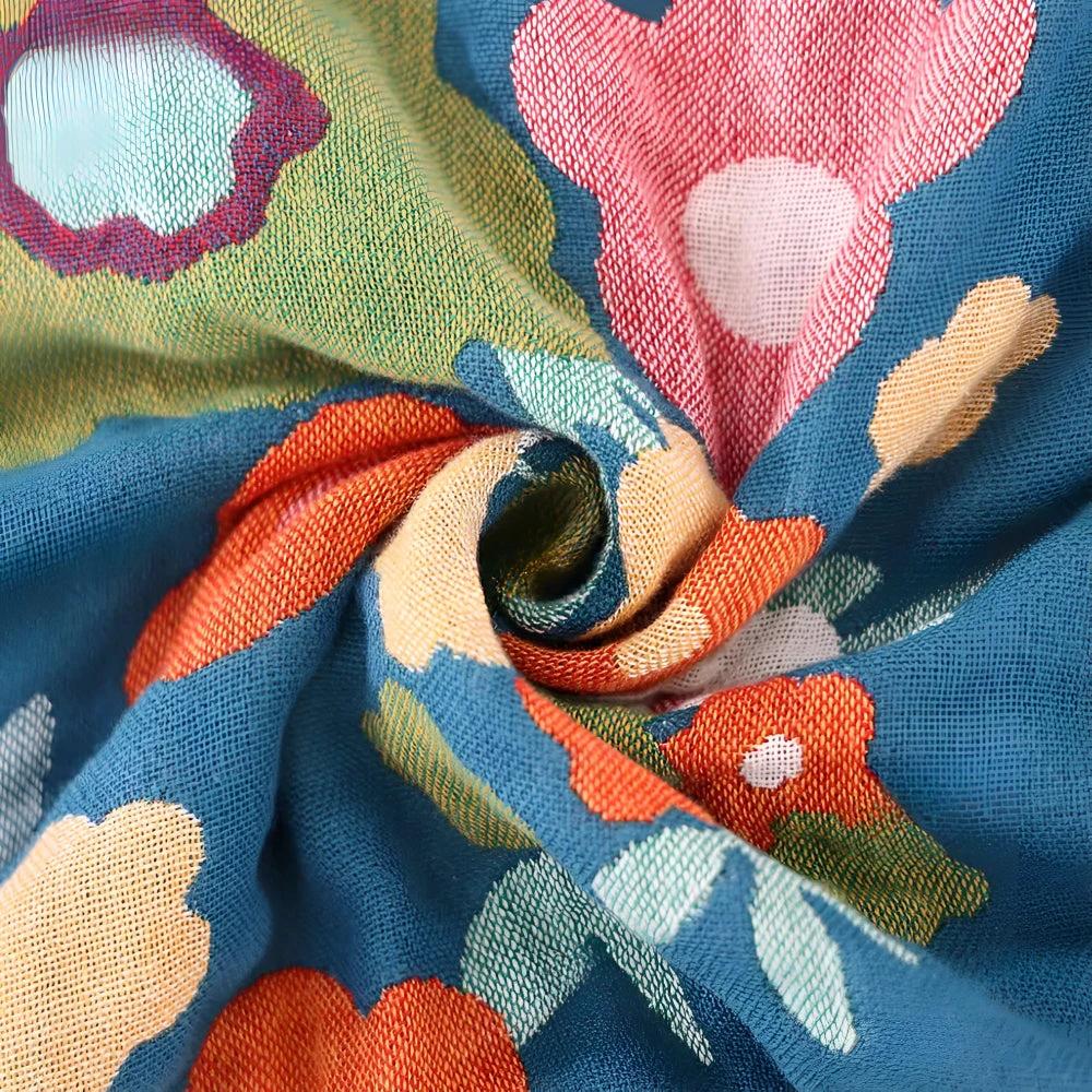 Wildflower Botanical Bliss Cotton Blanket by Casa & Beyond