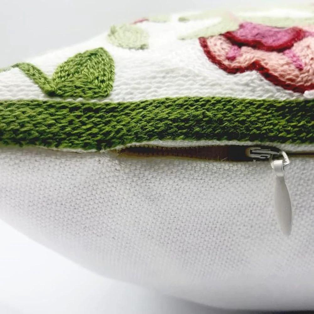 Ethereal Embroidery Floral Cushion Cover by Casa & Beyond
