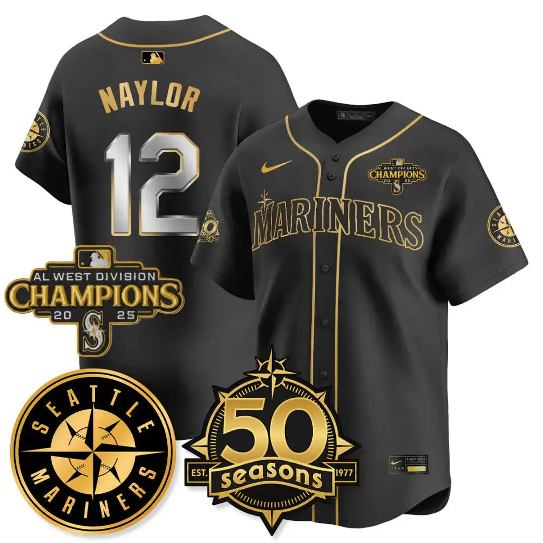 SEA Vapor Premier Limited Gold Jersey - 50th Anniversary & AL West Division Champions - All Stitched by Digigearus
