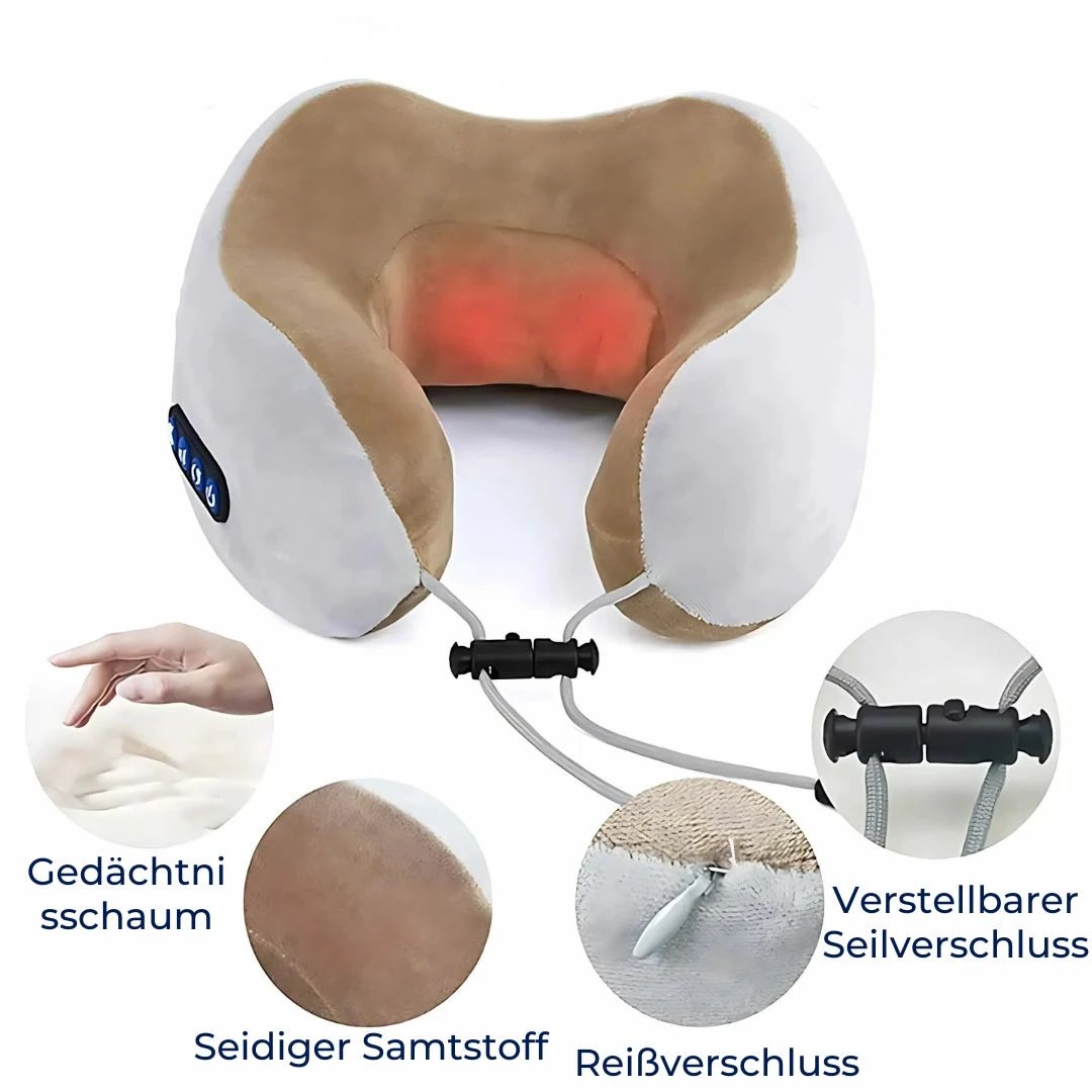 Eleviva | U-Shaped Neck Massager – Travel Pillow with Memory Foam – Elevation – Back Support – Snoring – Legs – Relaxation Bowlift by Bowlift