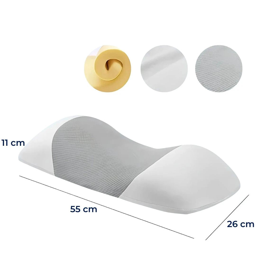 SpineEase | Lumbar Support Memory Foam Pillow – Back Pain Relief – Breathable Cover – Ergonomic Sleep Aid Bowlift by Bowlift
