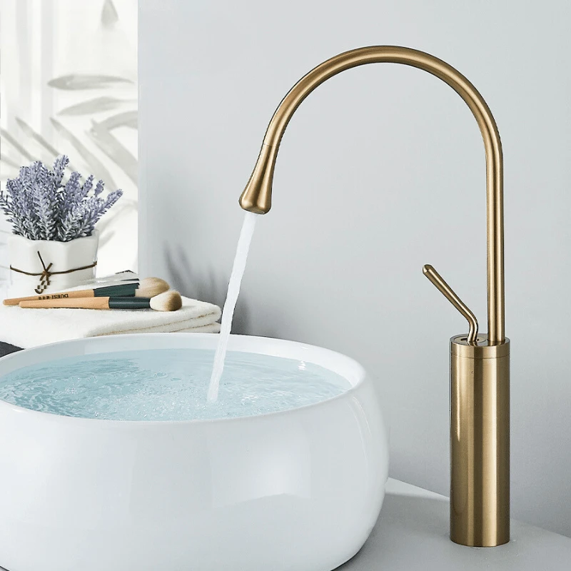 Brushed Gold Bathroom Faucet – RegalStream by BowLift