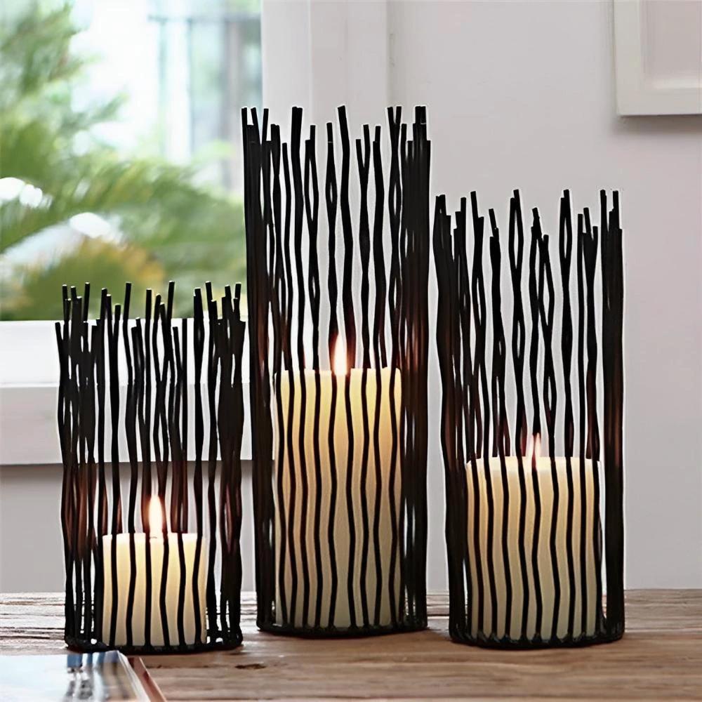 Black Iron Candle Holder Desk by Casa & Beyond