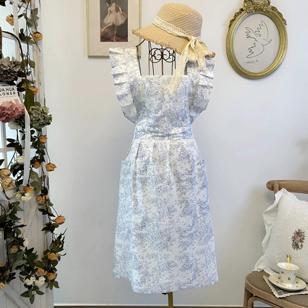 Ruffled Ink Floral Apron by Casa & Beyond