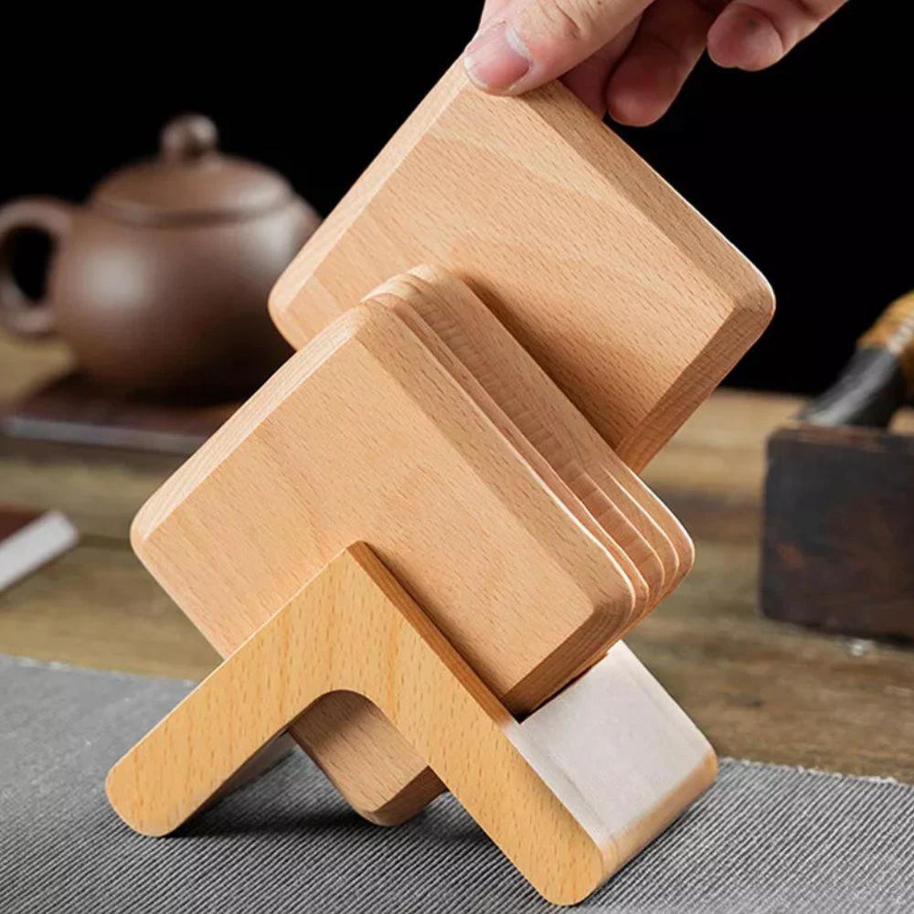 Sleek Stack Wooden Coaster Set | 6pcs by Casa & Beyond