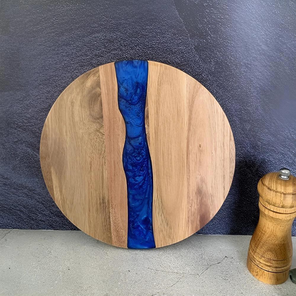 Artisan Epoxy Round Wood Chopping Board by Casa & Beyond