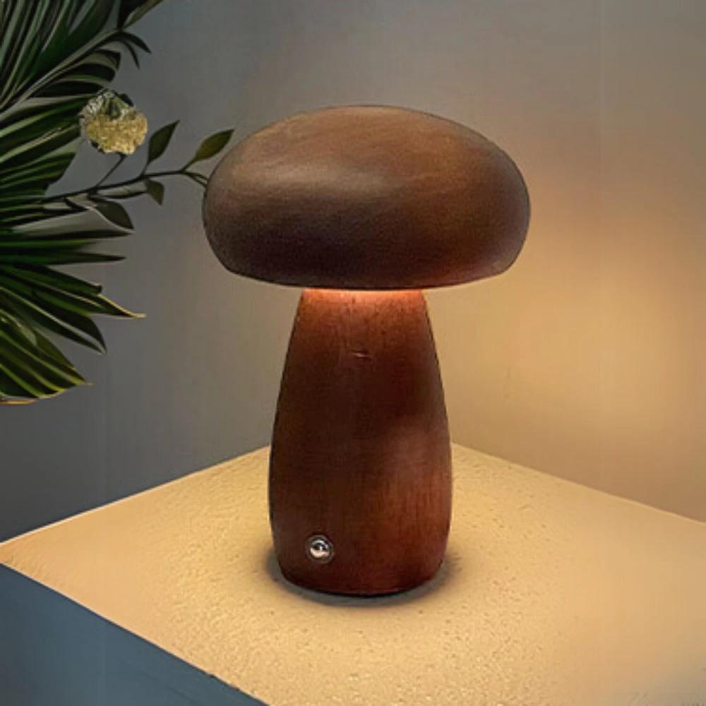 Wooden Mushroom Lamp by Casa & Beyond