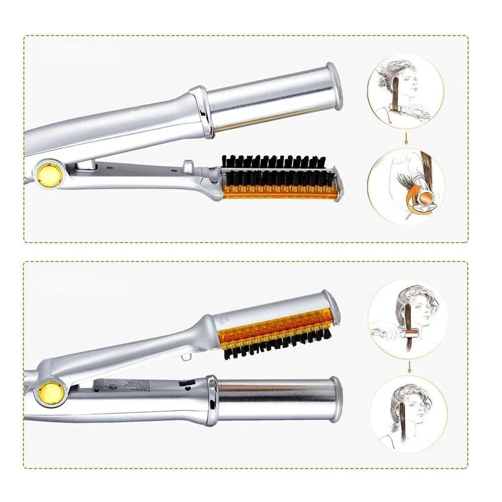 Hair Curling Iron Brush by Bowlift