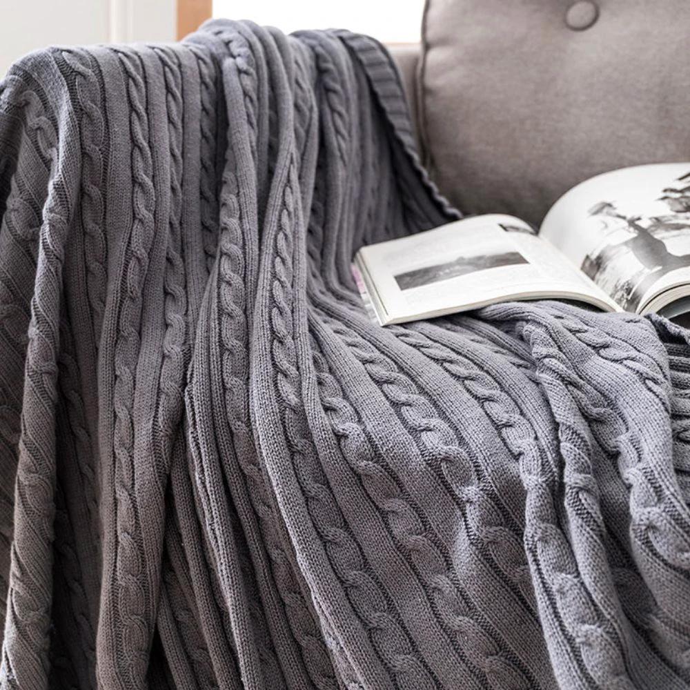 Braid Knitted Cotton Throw by Casa & Beyond