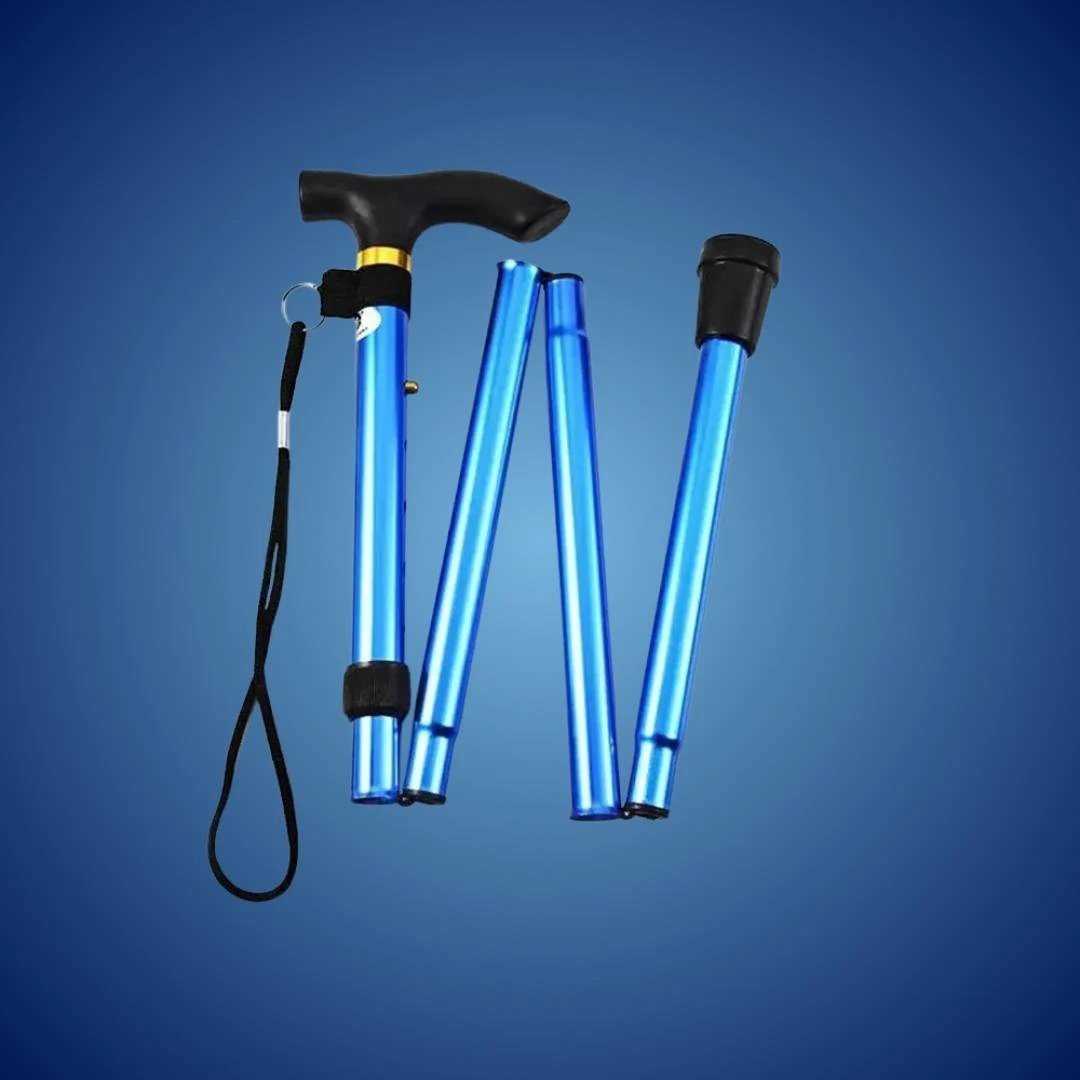 StrideAid Folding Telescopic Walking Stick | Adjustable Cane - Ergonomic Handle - Non-Slip Tip for Mobility Support Bowlift by Bowlift