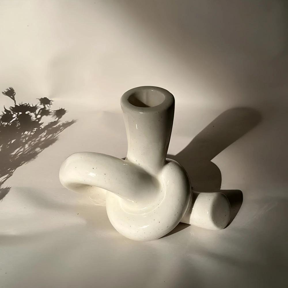 Knot Ceramic Candle Holder by Casa & Beyond