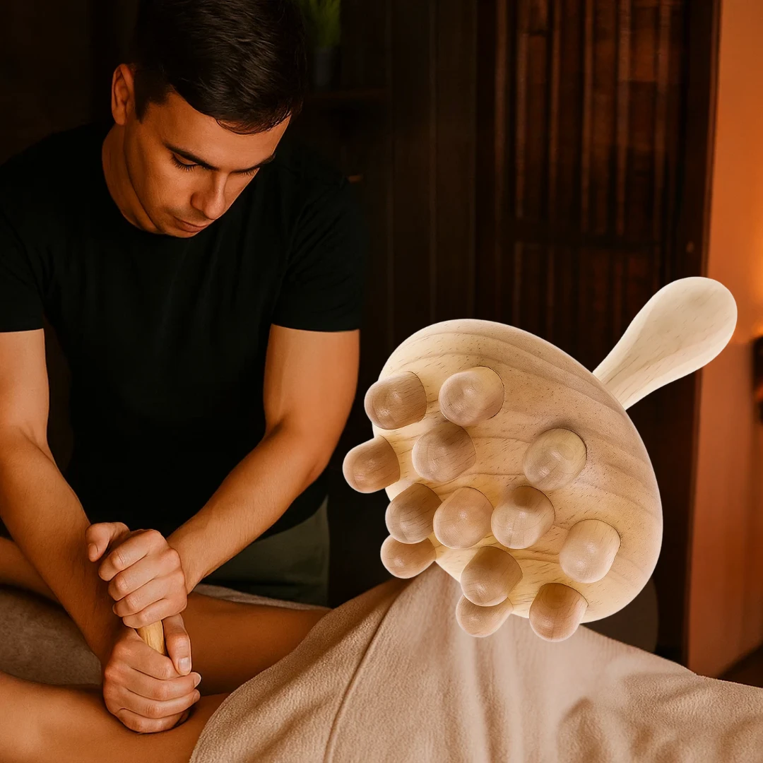 Knot-Relief Booster – Durable Beech Wood – Improves Circulation – Gentle Cellulite Care – Home Relaxation Bowlift by Bowlift