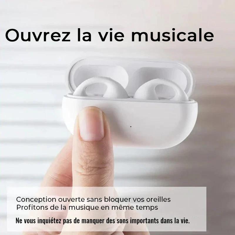 Bone conduction headphones with clip for the ear, wireless by Bowlift