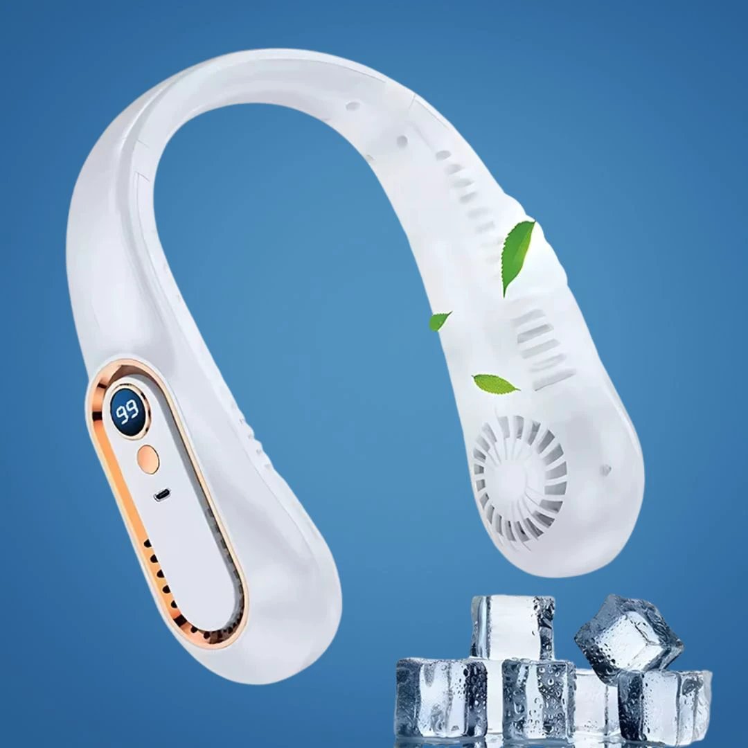 CoolEase | Portable Neck Fan – Hands‑Free Bladeless Cooling – Five‑Speed USB‑C – Travel Office Commuters Bowlift by Bowlift