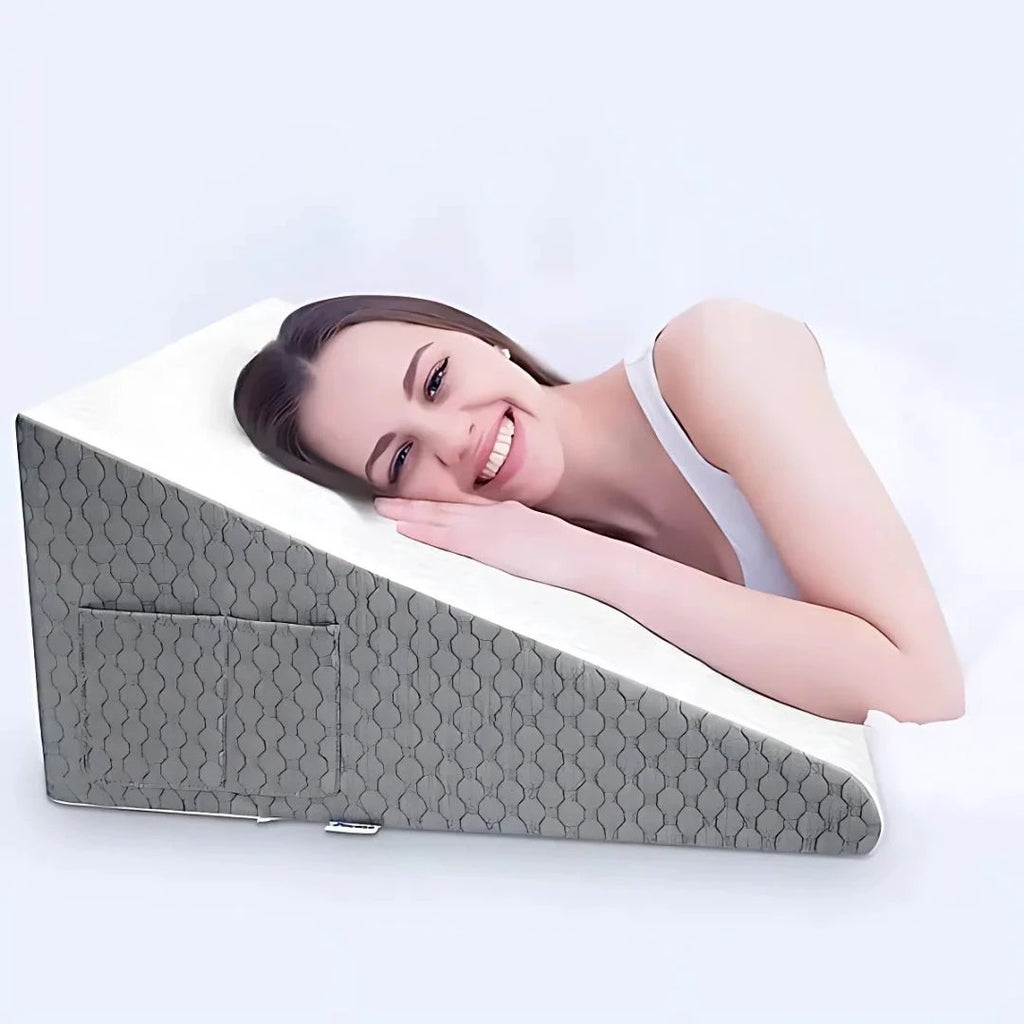 OrthoComfort | Triangle Wedge Pillow – Memory Foam – Extra Support for Heartburn – Sleep Apnea – Back Pain – Post-Surgery Recovery Bowlift by Bowlift