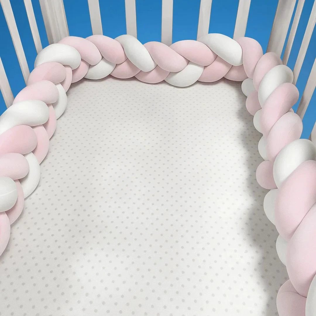 SnugNest | Braided Cot Bumper – Breathable Cotton – Soft Cushioning – Newborn Nursery Safety Bowlift by Bowlift