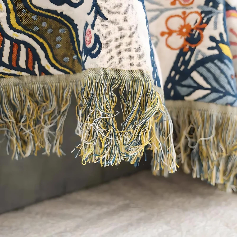 Rustic Artistic Flora Blanket | 100% Floral Cotton Blanket by Casa & Beyond