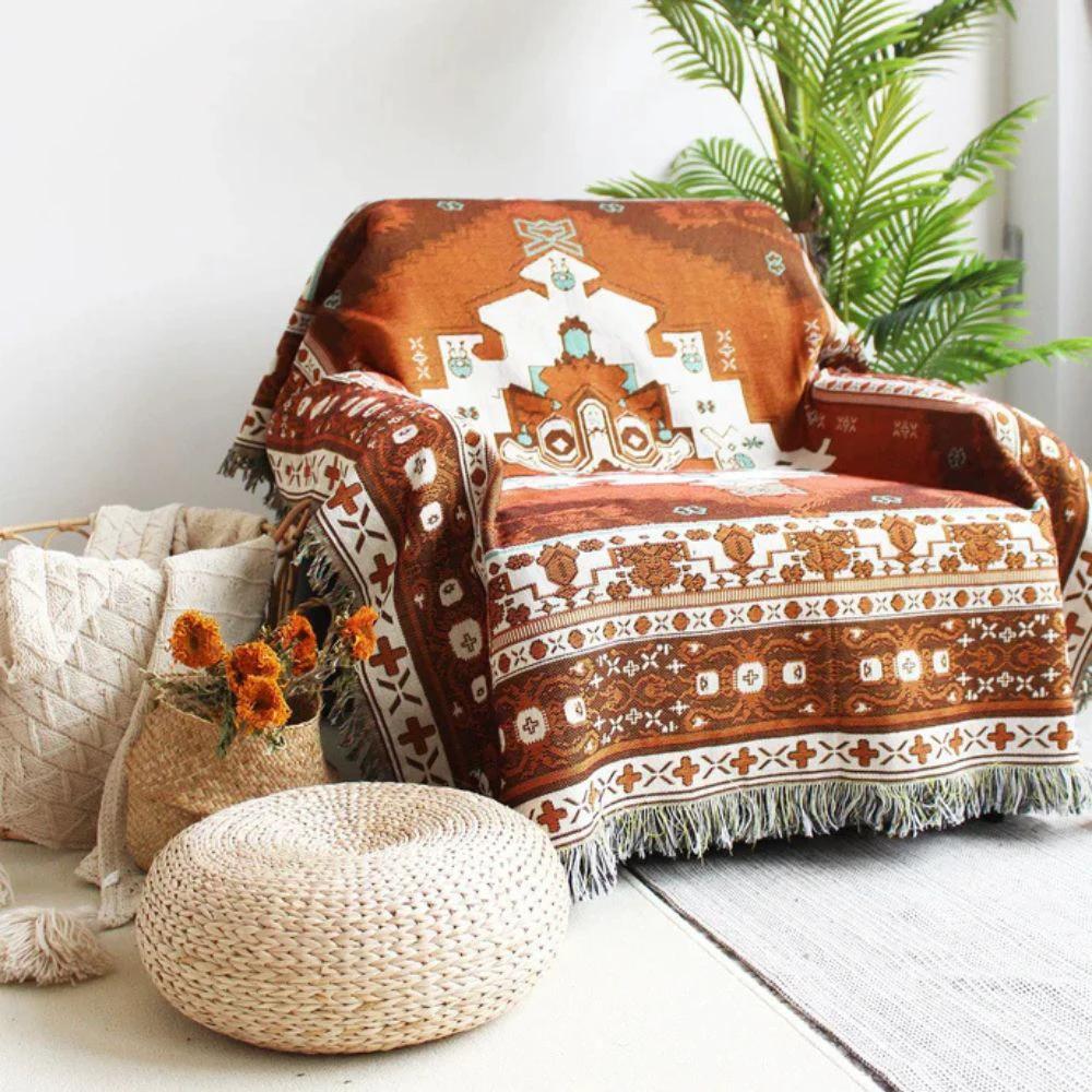 Boho Chic Patterned Throw Blanket by Casa & Beyond