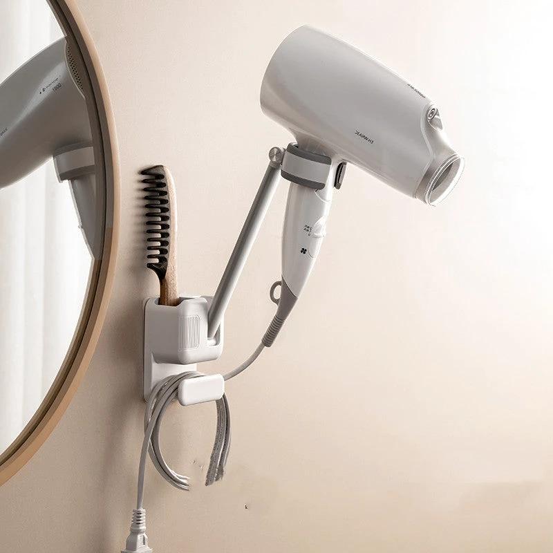 Lazy Corner Punch-Free Hair Dryer Storage Rack by BowLift