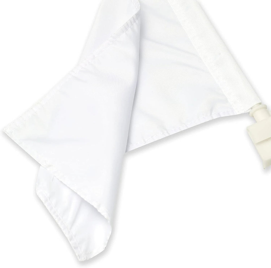 White Color Flag Car Window Flag of White 11X18 Inch(28x46cm) 100% Polyester, Strong White Flagpole by flagsshop