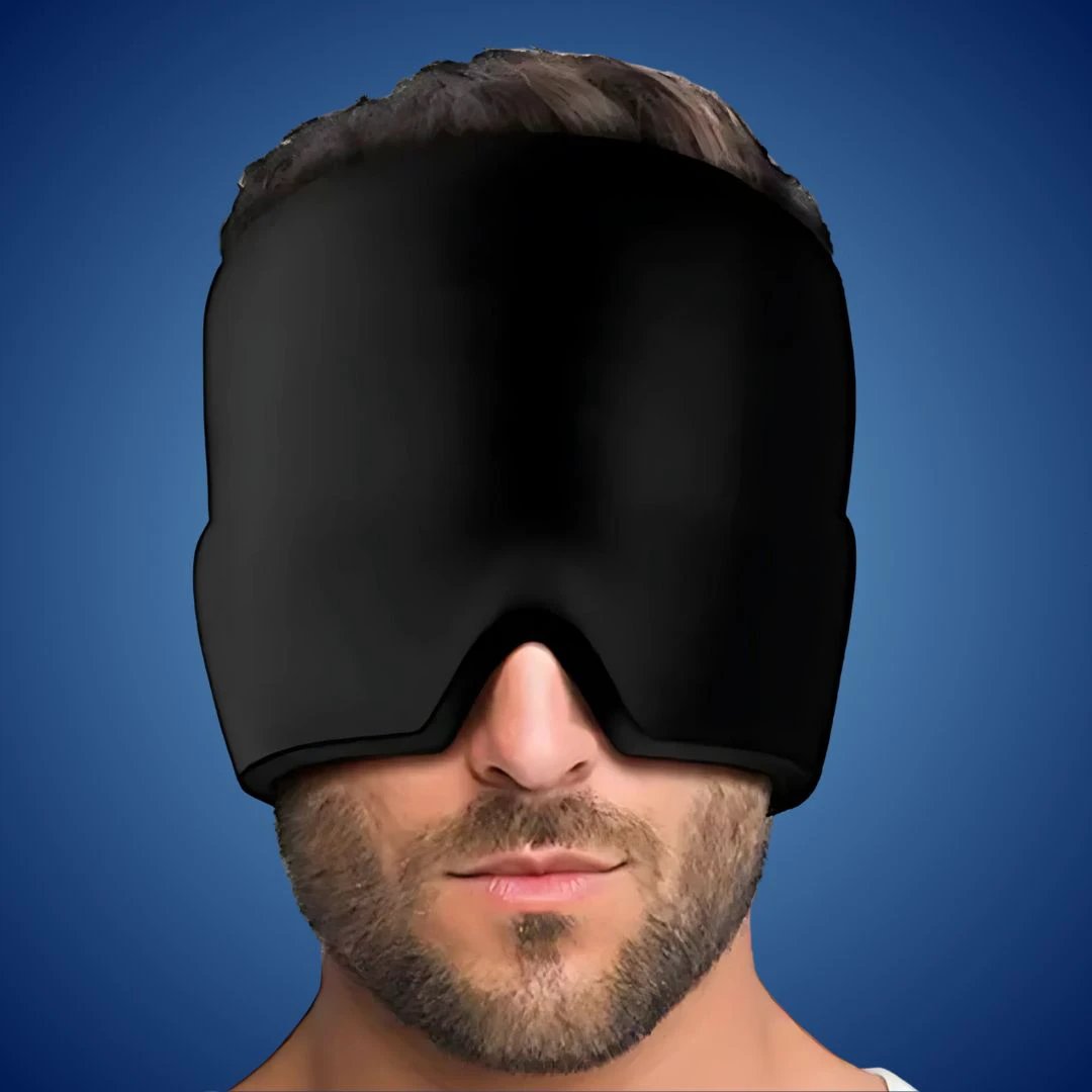 MigraSoothe Gel Hood Instant Headache and Migraine Relief | Cooling Comfort, Pressure Therapy & Light Blocking for Anytime Use Bowlift by Bowlift