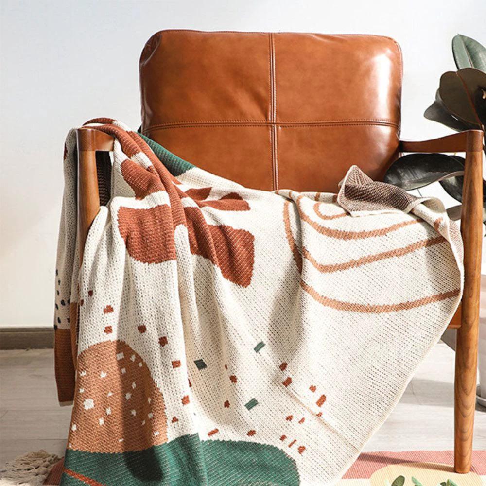 Abstract Style Knitted Throw by Casa & Beyond