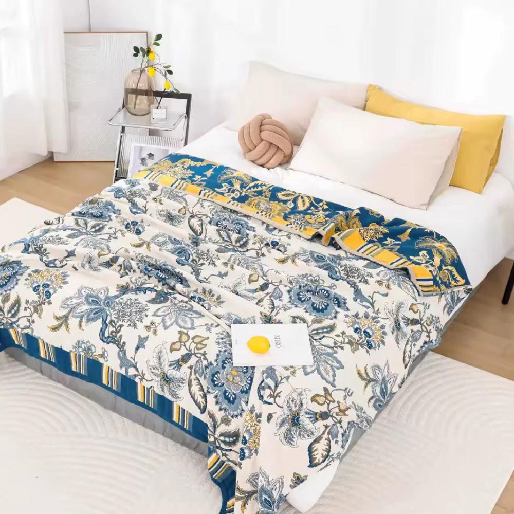 Retro Botanica Bliss Cotton Blanket by Casa & Beyond