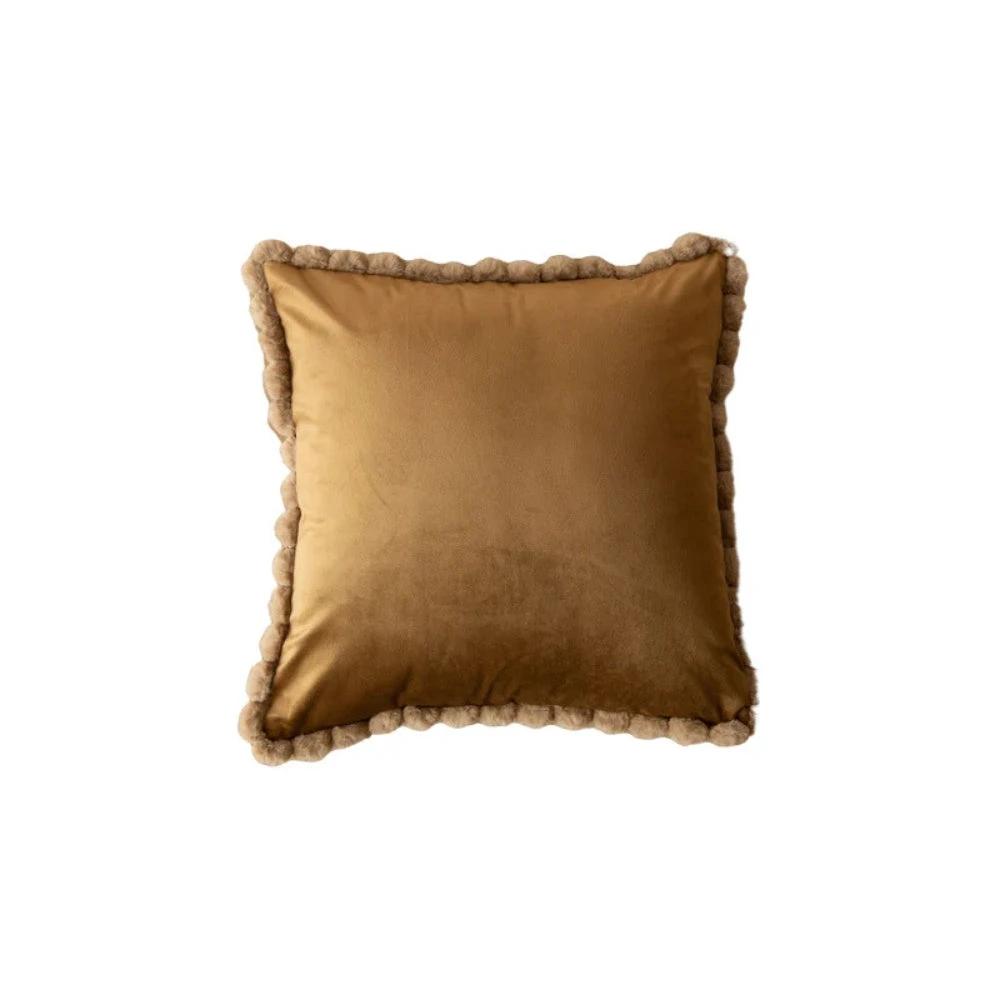 Velvet Pom-Pom Trim Cushion Cover by Casa & Beyond
