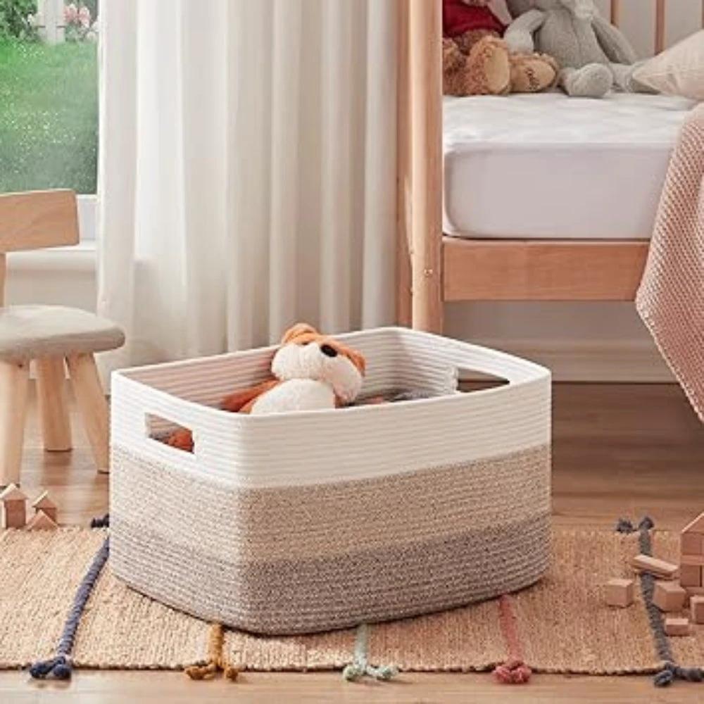 Woven Cotton Rope Storage Basket by Casa & Beyond