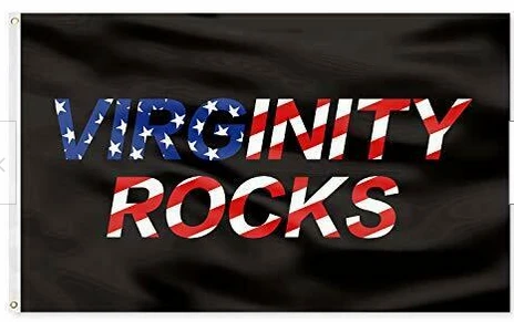 Virginity Rocks Flag-3x5 FT Banner-100% polyester-2 Metal Grommets by flagsshop