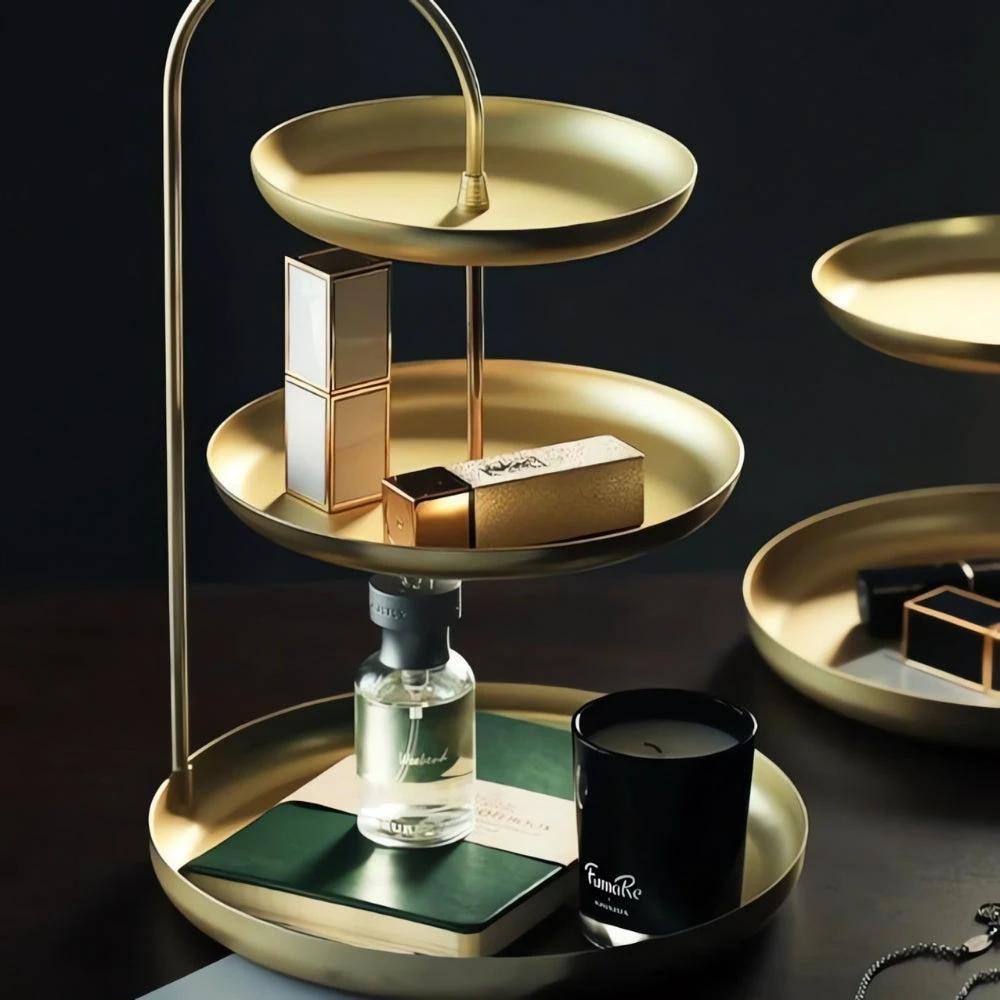 Elegant Gold Storage Organizer Stand by Casa & Beyond