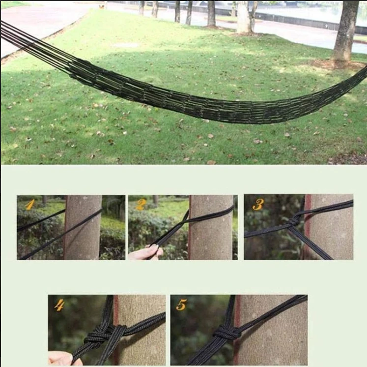 Portable Nylon Net Hammock by Bowlift