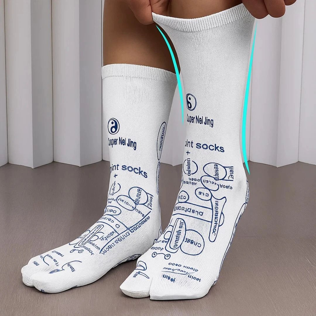 ReflexEase | Reflexology Socks – Printed Map & Tool – Breathable Split‑Toe Fabric – Home Stress Relief & Foot Fatigue Recovery Bowlift by Bowlift