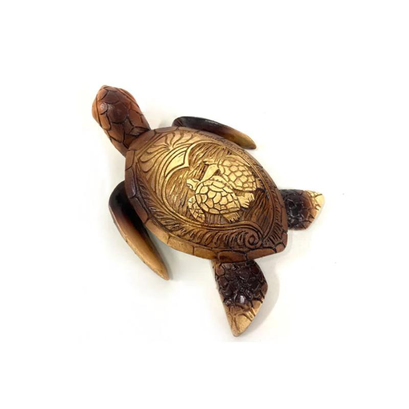 Wood sculpture Hawaii turtle by Bowlift