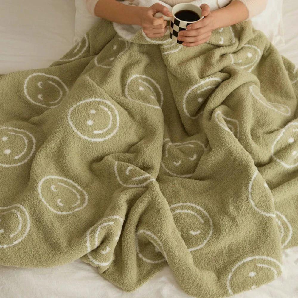 Smiley Face Plush Blanket by Casa & Beyond
