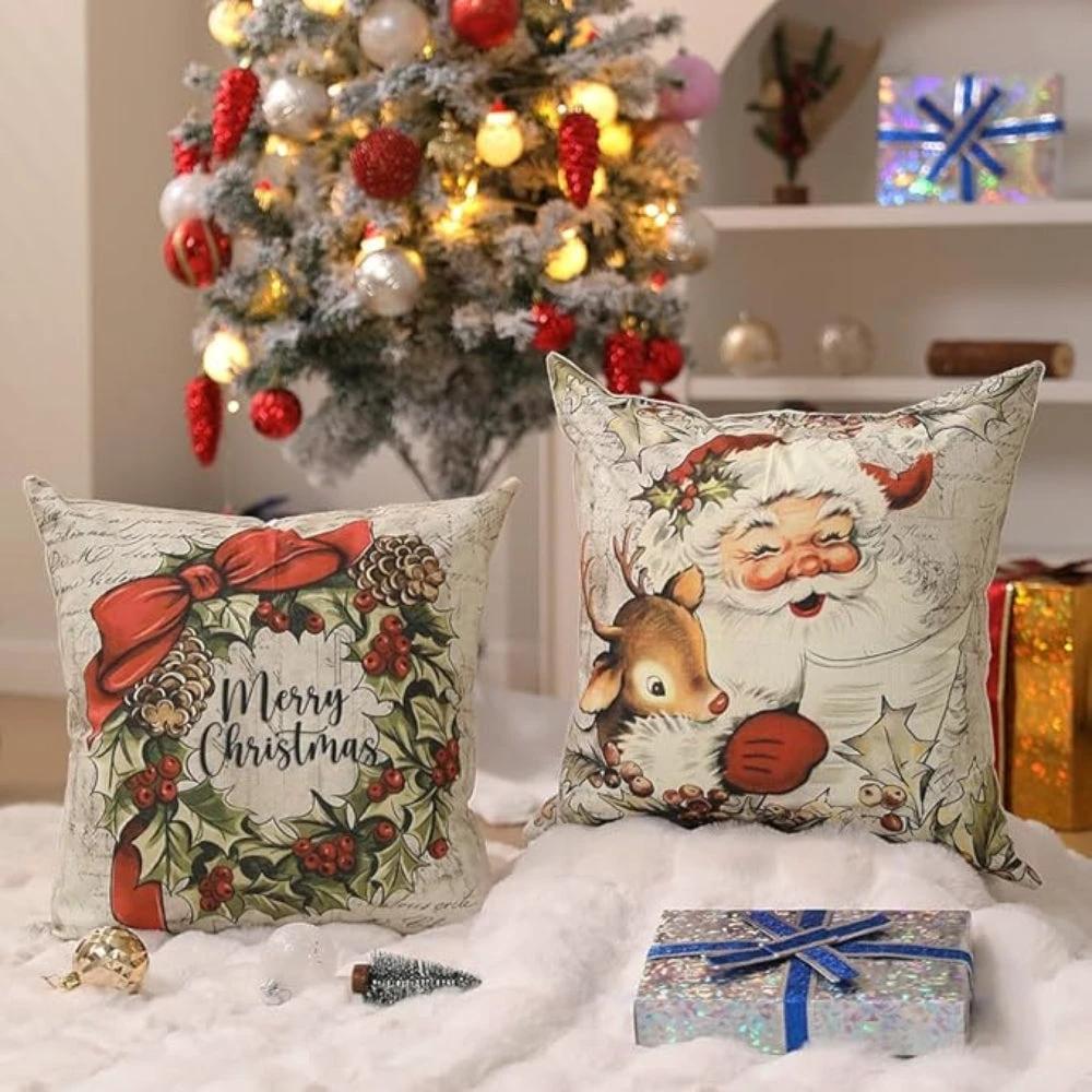Santa's Charm Farmhouse Cushion Cover by Casa & Beyond