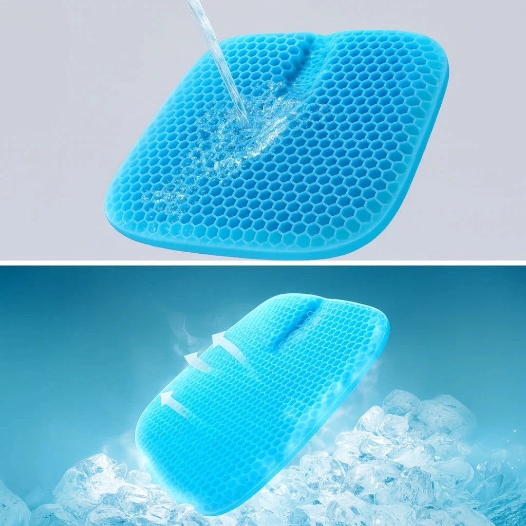 Pressure Relief & Cooling Honeycomb Gel – Posture Support – Office Car Chair Comfort for Long Sitting Bowlift by Bowlift