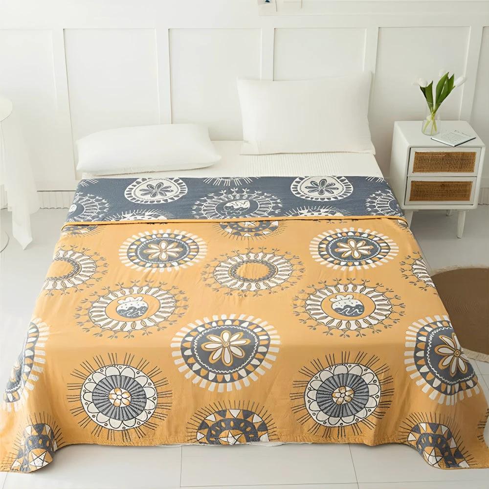 Blossom Radiance Circle Cotton Blanket by Casa & Beyond
