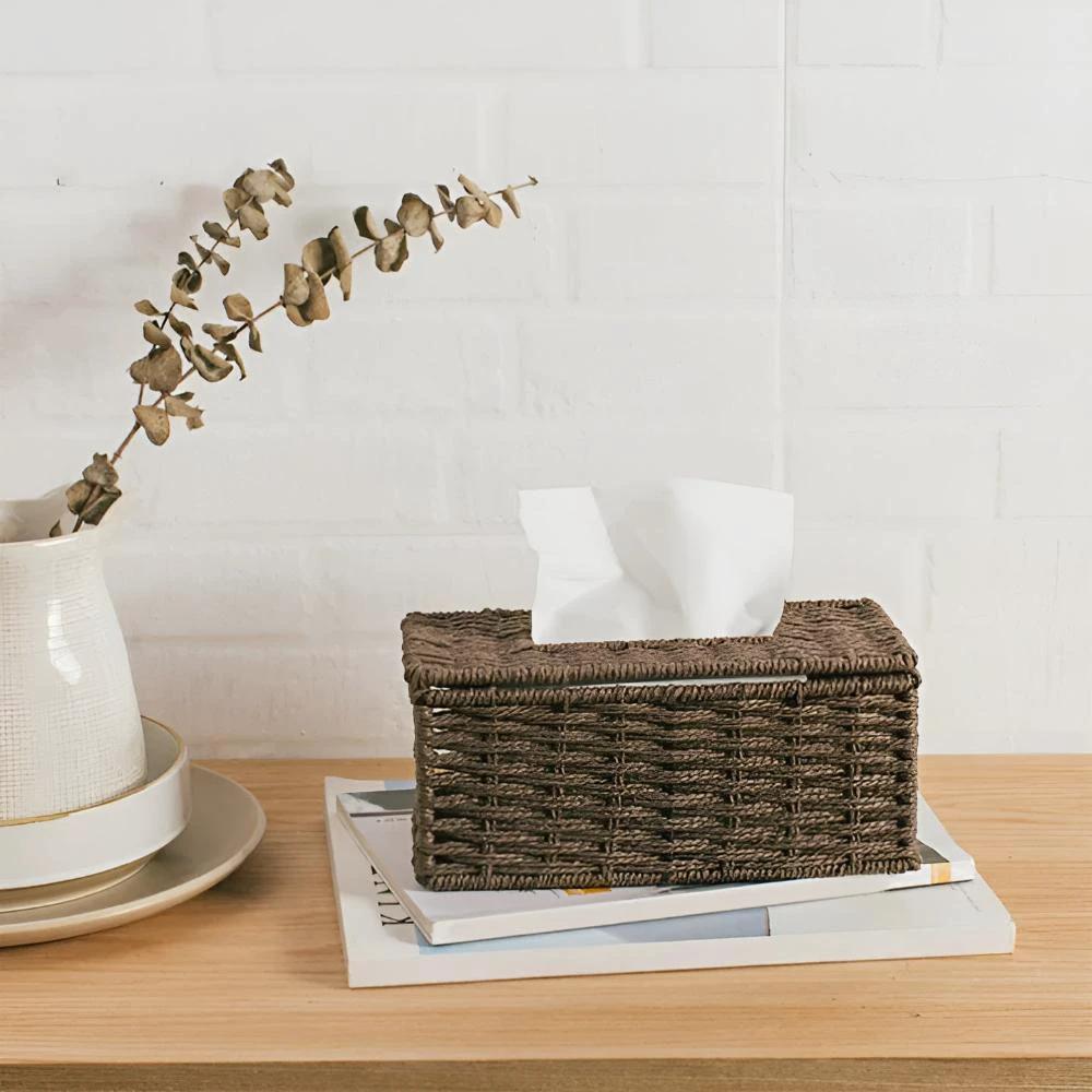 Rustic Rattan Tissue Box by Casa & Beyond