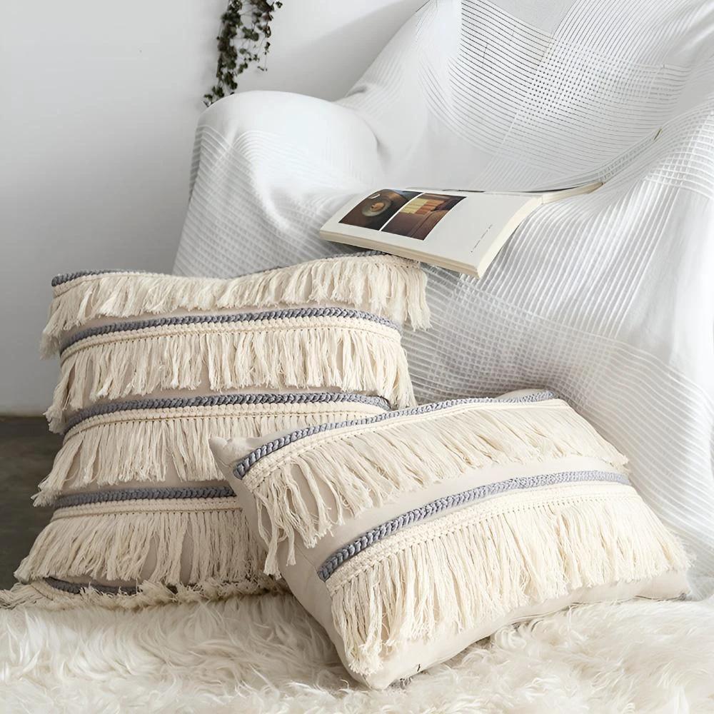 Bohemian Fringe Tassel Cushion Covers by Casa & Beyond