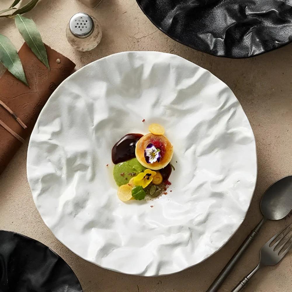 Artisan Wrinkled Paper Ceramic Plate by Casa & Beyond