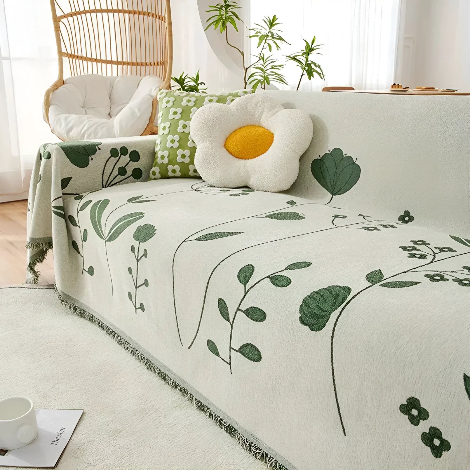 Modern Bloom Reversible Sofa Cover by Casa & Beyond