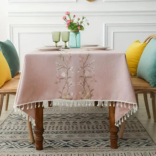 Blossom Weave Elegance Tablecloth by Casa & Beyond