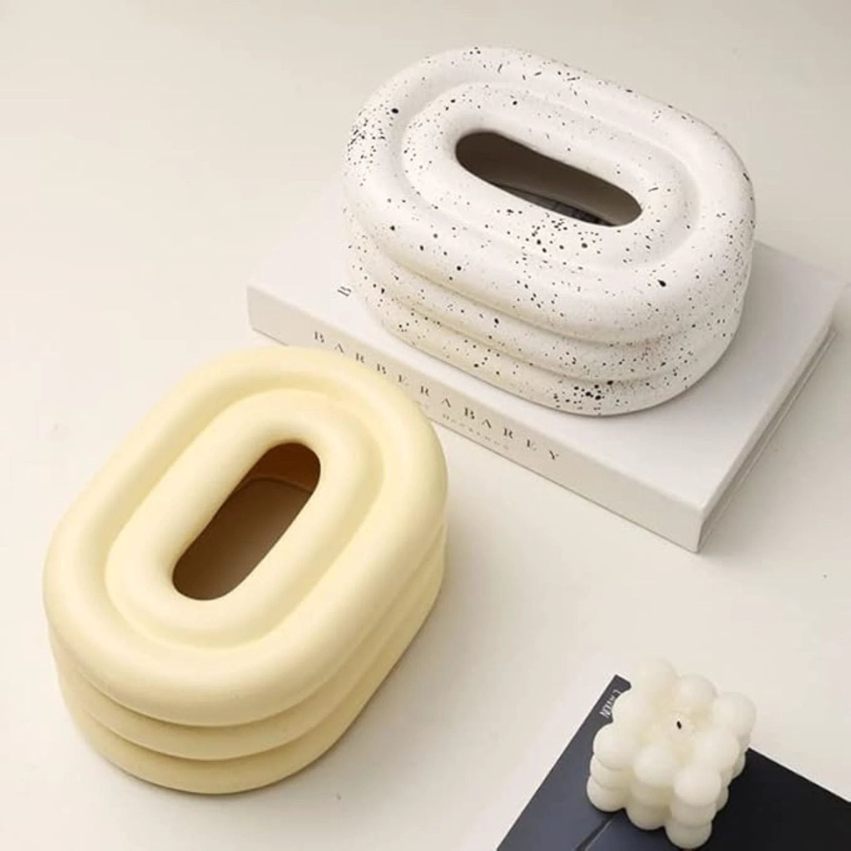 Lustre Ceramic Tissue Holder by Casa & Beyond