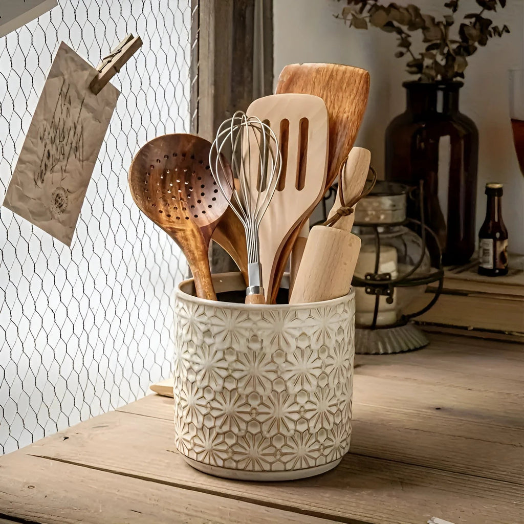 Bloom Craft Ceramic Utensil Holder by Casa & Beyond