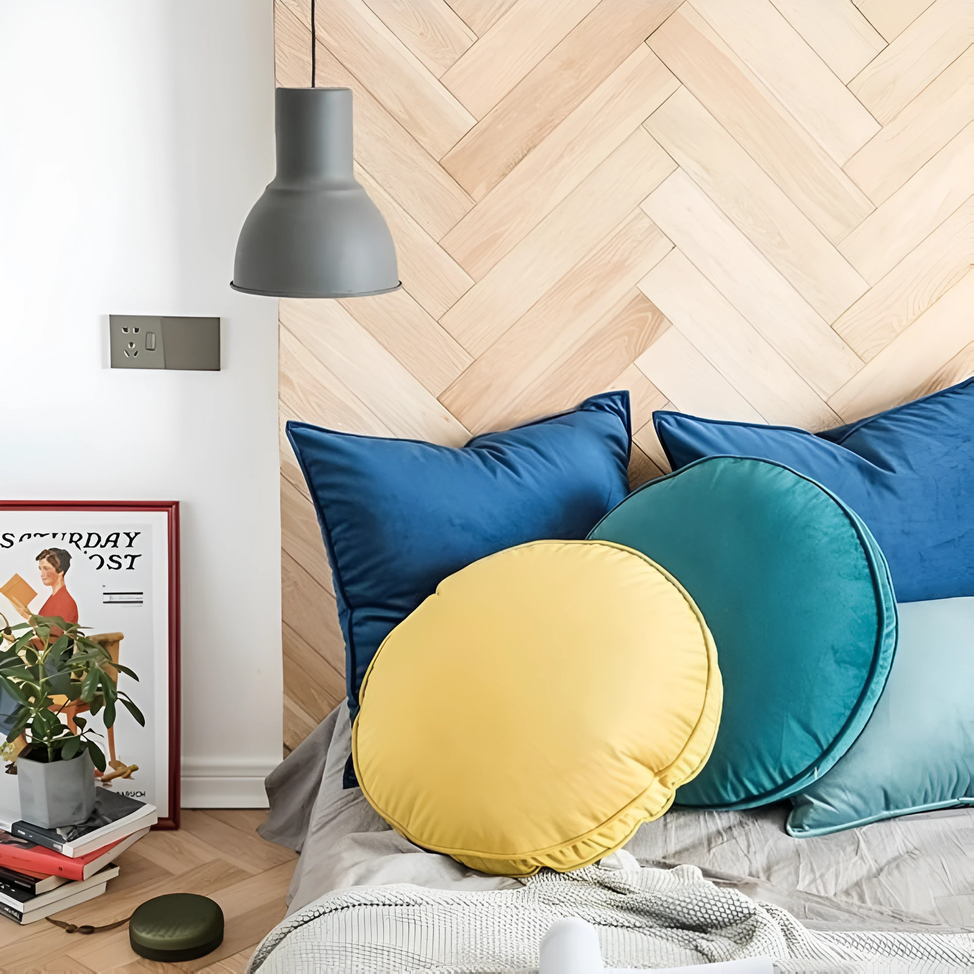 Lavish Velvet Round Cushion by Casa & Beyond