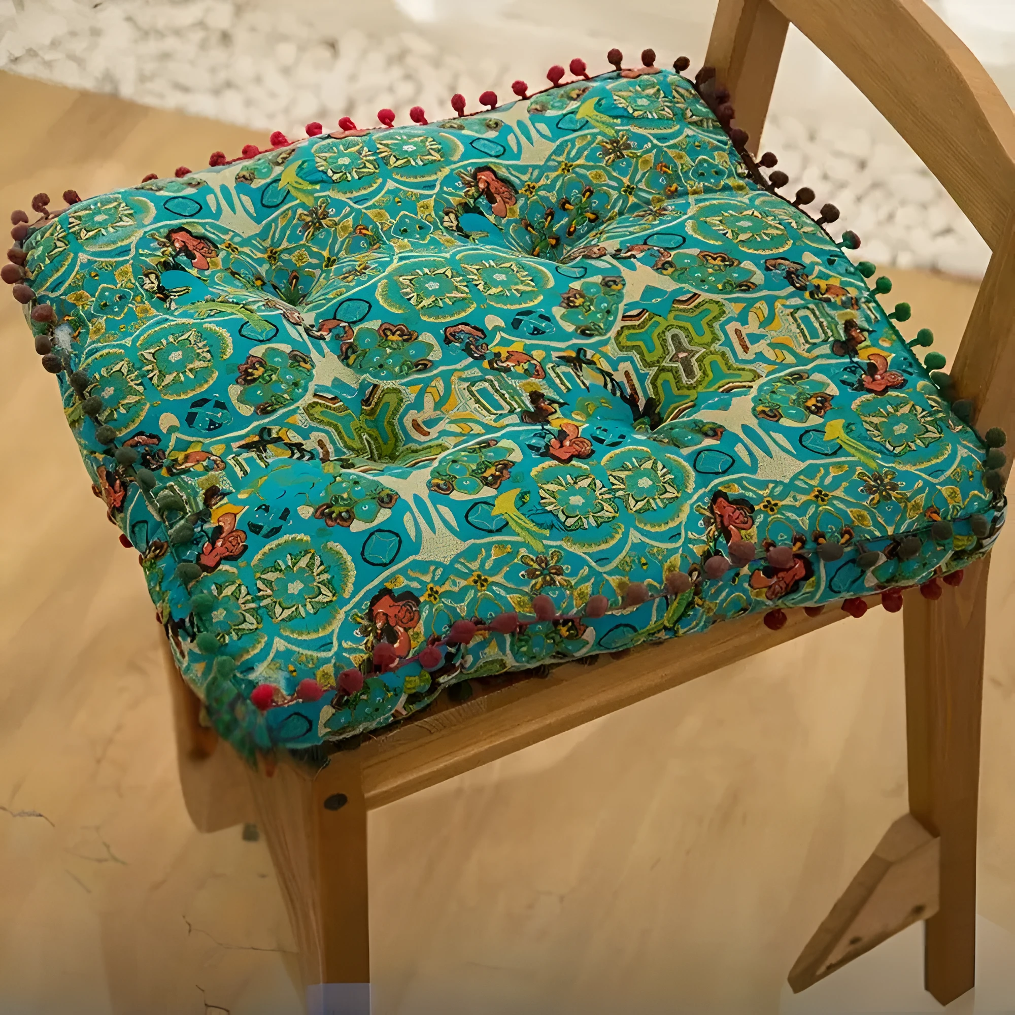 Bohemian Embroidered Floor Cushion by Casa & Beyond
