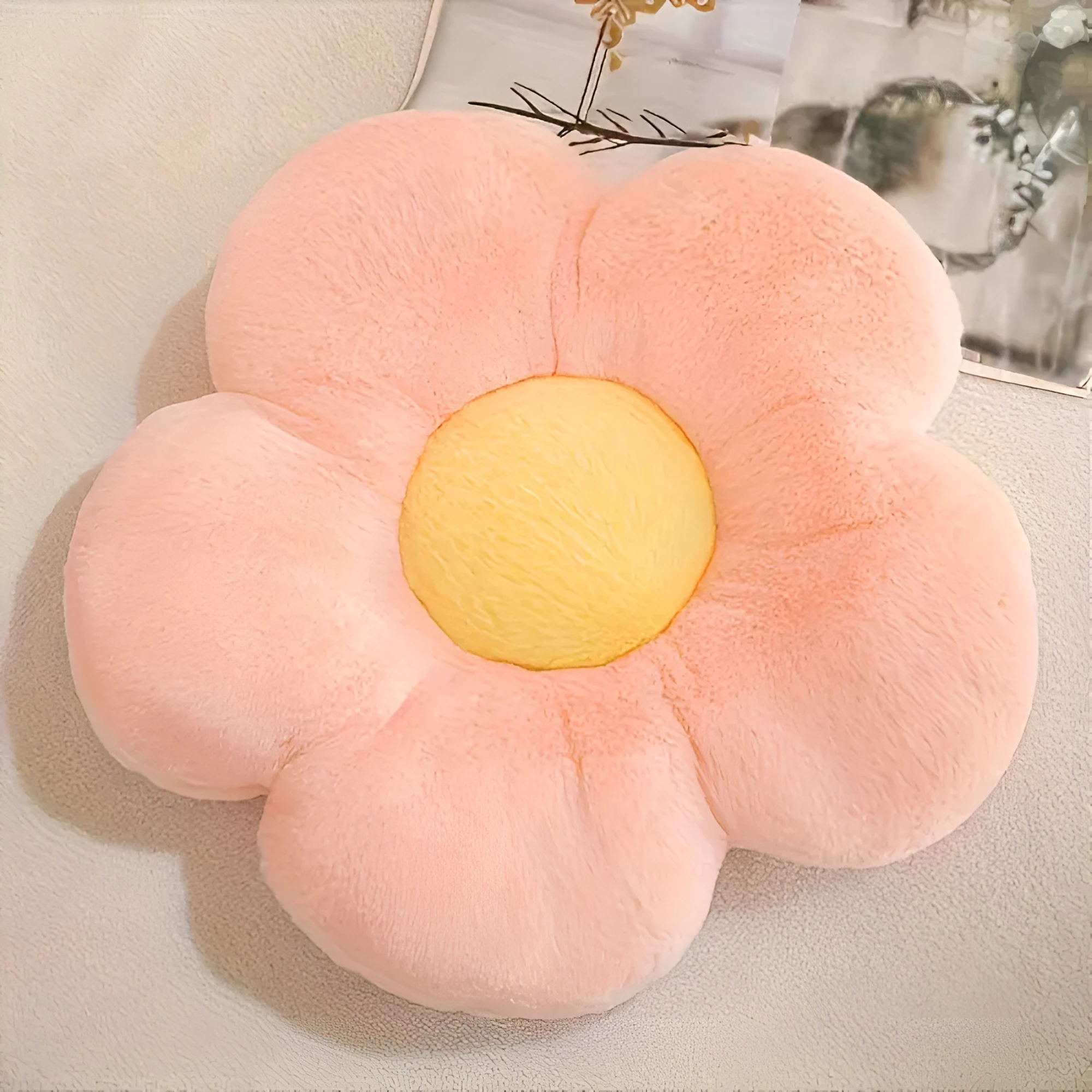 Plush Flower Seating Cushion by Casa & Beyond