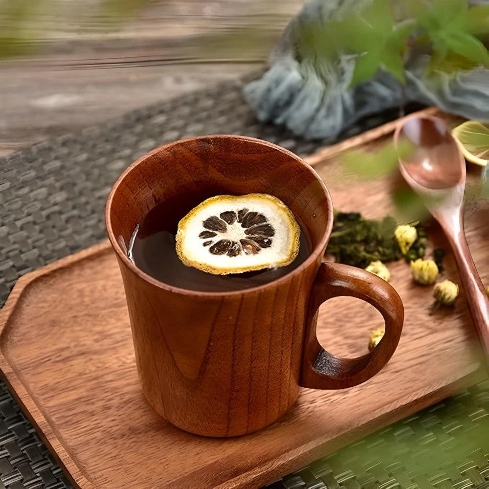 Rustic Japanese Style Wooden Mug by Casa & Beyond