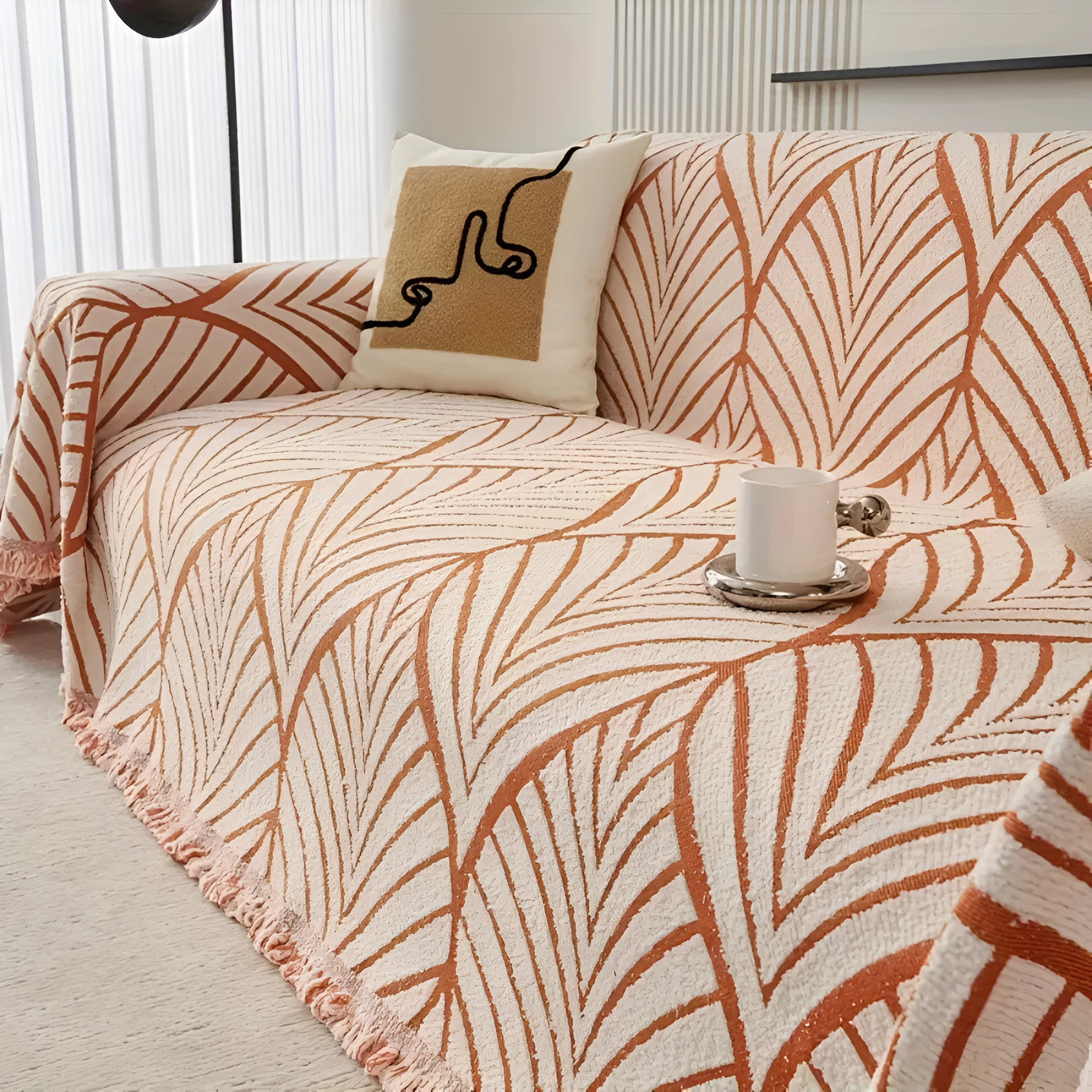 Modern Maple Leaf Sofa Cover by Casa & Beyond